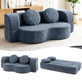 77" Convertible Folding Sofa Bed with 2 Pillows, Full Size Sleeper Boneless Futon Sofa, Loveseat Floor Couch Memory Foam, 2-In-