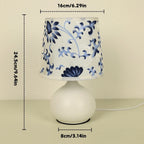 USB Bedroom Bedside Minimalist Creative Desk Lamp Equipped with Floral Fabric Lampshade Suitable for Readingbedroomliving Room
