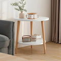 Household Double-Tier round Coffee Table, Minimalist Design, Compact Size, Perfect for Home Decoration and Daily Use.