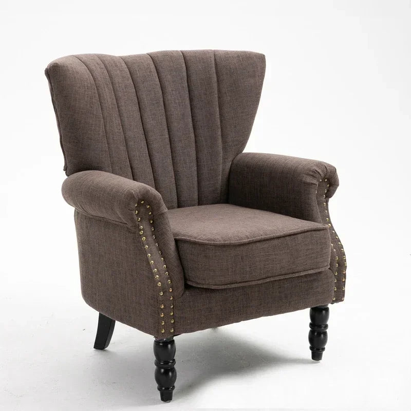 Tufted Armchair Velvet Lounge Wing Chair Fauteuil Salon Vintage Wingback Chair for Living Room Bedroo