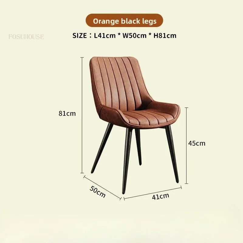Modern Minimalist Backrest Dining Chairs Nordic Home Restaurant Furniture Light Luxury Leather Dressing Chair