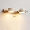 Travertine Duo Wall Light Wabi Sabi Creative round LED Rotatable Light Bathroom Washtable Dressing Table Mirror Front Lamps