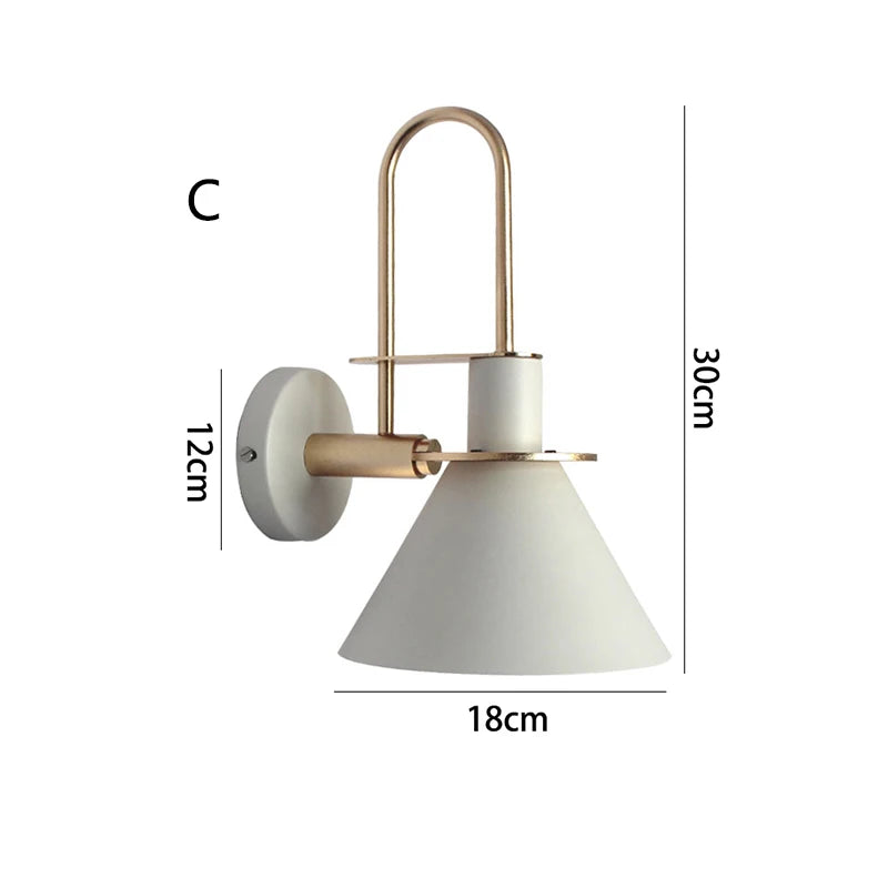 iron Wall Lamps Bedroom Living Room Wall Sconce Black White Home Decor Hotel Balcony beside Lighting