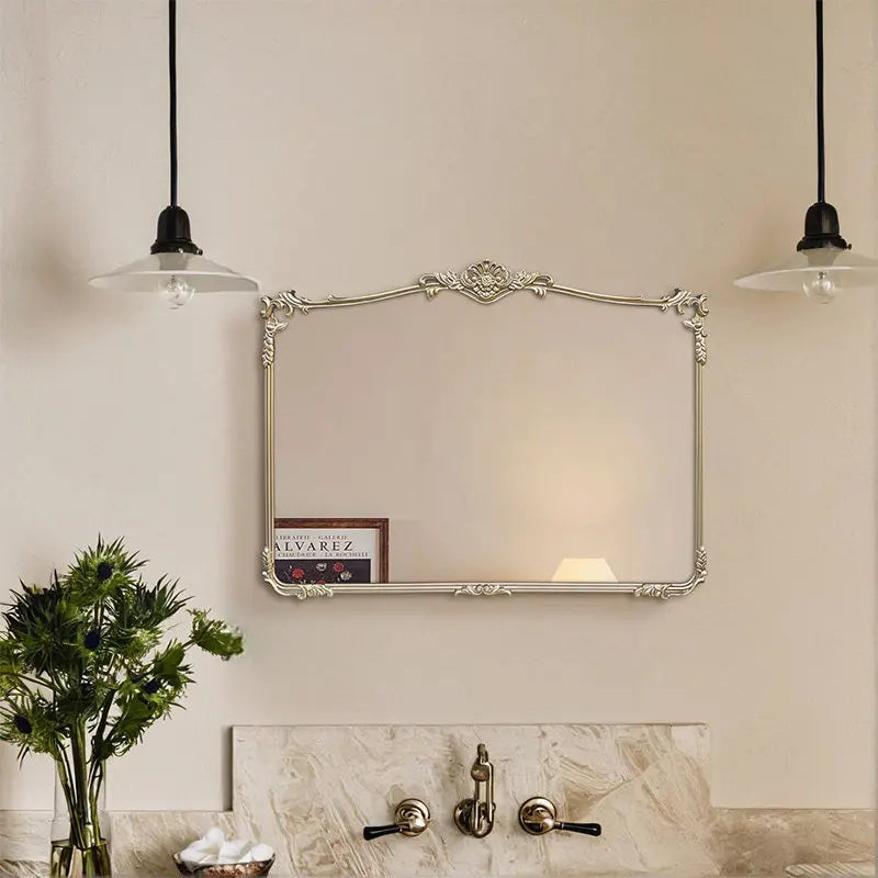 Modern Decoration Mirror Decor Unbreakable Metal Desk Makeup Wall Mirror Decor Art Bedroom Standing Espejos Vintage Home Decor