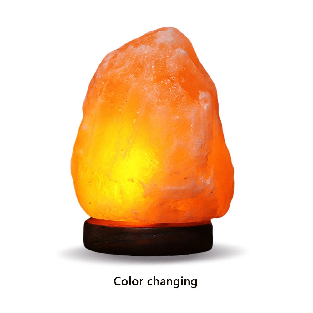 Himalayan Salt Lamp LED Night Light with Base Crystal Salt Rock Lamp LED Atmosphere Lamp Home Bedroom Decoration