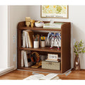 3 Tier Desktop Bookshelf Storage Shelves Wooden Open Bookcase Locker for Daily Household Children Study Bedroom Office Supplies