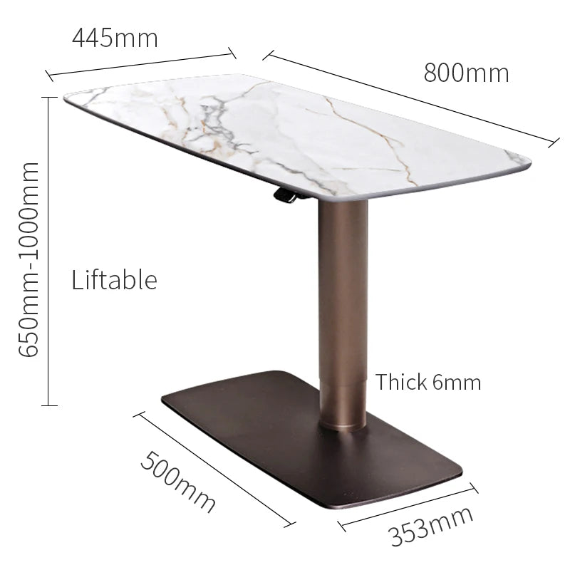 Multifunction Ceramic or Wooden Top Lift Top Coffee Table Computer Table Height Adjustable Study Desk Table