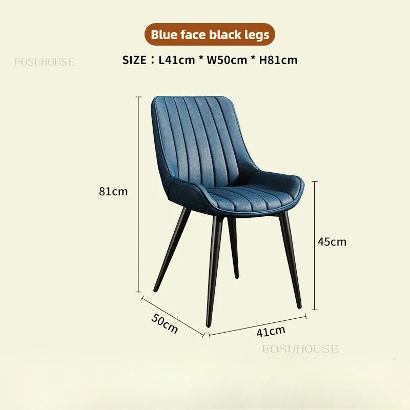 Modern Minimalist Backrest Dining Chairs Nordic Home Restaurant Furniture Light Luxury Leather Dressing Chair