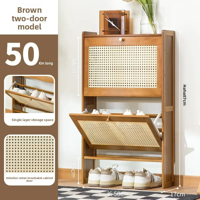 Ultra-Thin Shoe Cabinet, Tipping Bucket at the Door of the Home, Shoe Rack, Large-Capacity Entry Door, Simple Storage