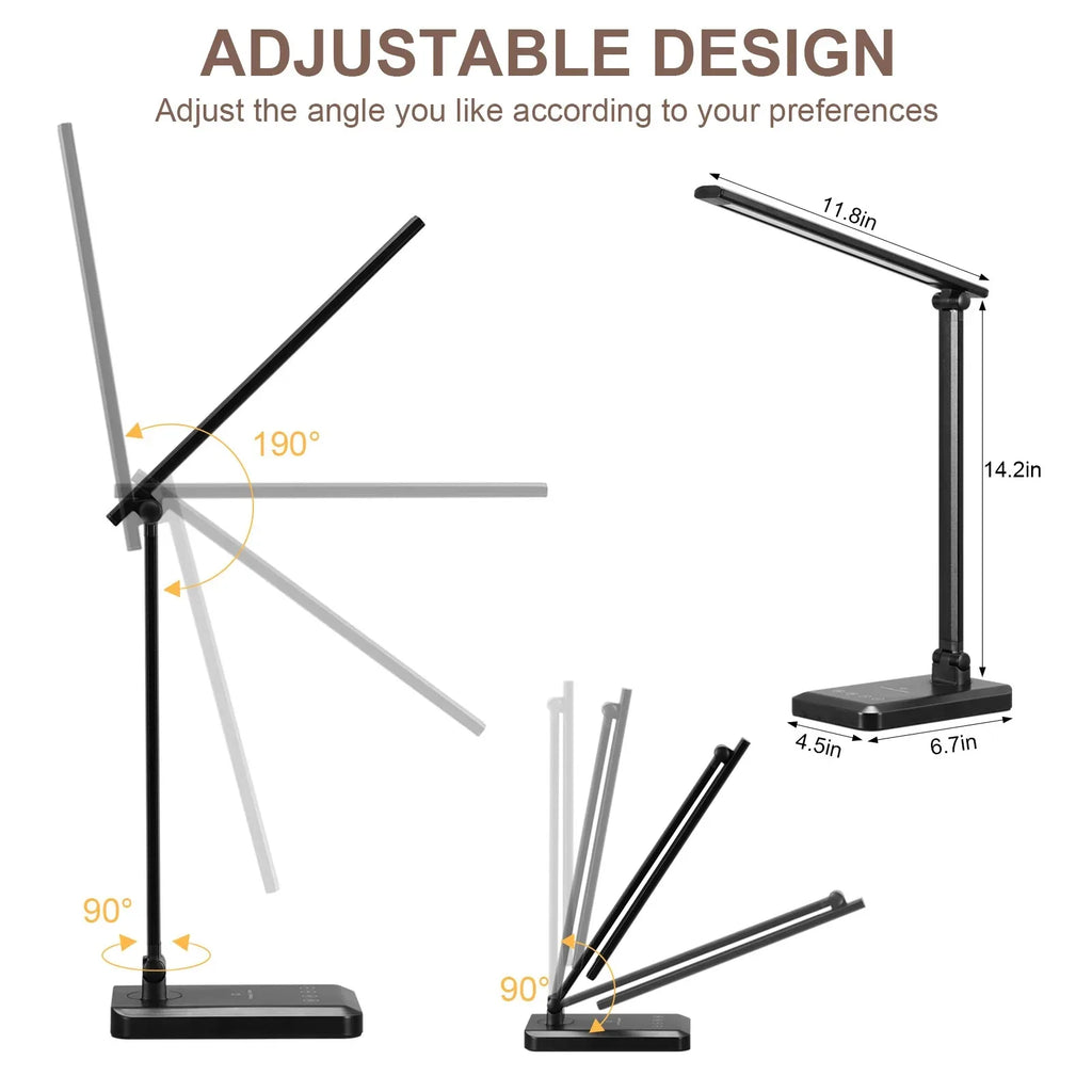 Folding Table Lamp QI Wireless Charging LED Desk Lamp Eye Protect Reading Book Lamp Touch Dimming Night Light