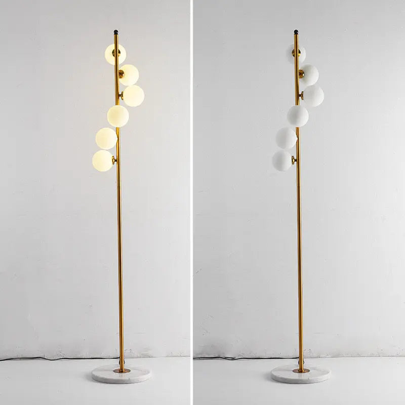 Glass Ball Luxury Floor Lamp Nordic Gold Black Floor Lamp Living Room Bedroom Sofa Modern Home Decor Marble Stand E27 Floor Lamp