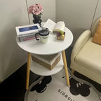 Household Double-Tier round Coffee Table, Minimalist Design, Compact Size, Perfect for Home Decoration and Daily Use.