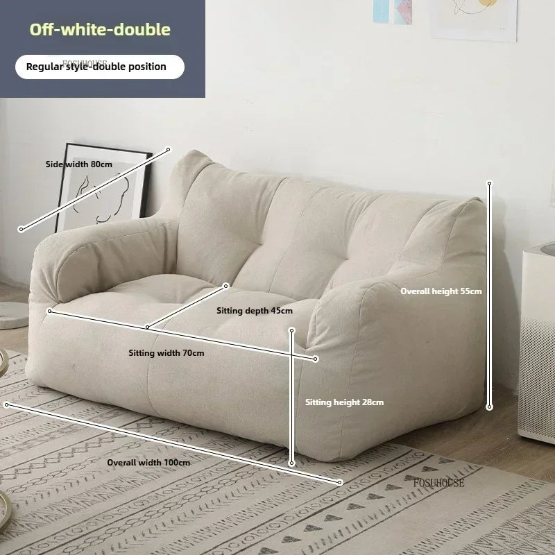 Ljylazy Linen Single Double Minimalist Sofa Leisure Bean Bag Chair Living Room Personality Puffs Sofa Creative Home Furniture