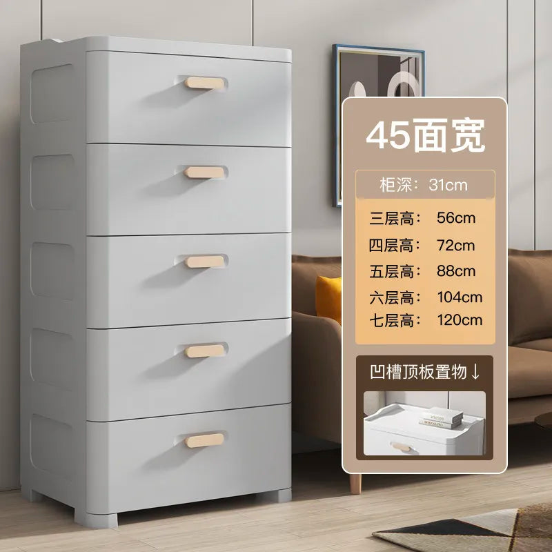 Thickened Storage Cabinet, Locker, Household Snack Storage Box, Bedroom Plastic Chest of Drawers, Locker Drawer Type