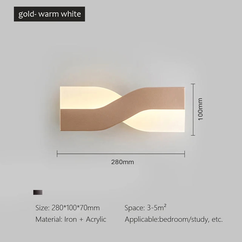 Nordic Simple LED Wall Lamp Modern Bedroom Bedside Adjustable Rotatable Lights Living Room Porch Wall Lamps Decor Lighting
