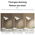 LED Desk Lamp 3 Levels Dimmable Touch Night Light USB Rechargeable Eye Protection Foldable Table Lamp for Bedroom Bedside Desk