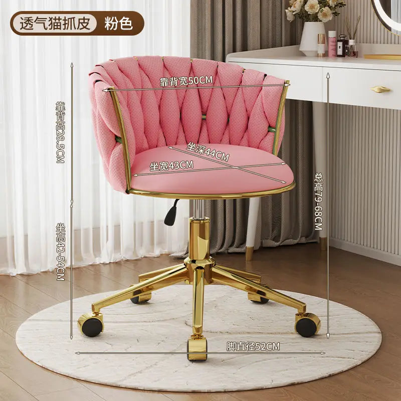 Office Chair, Swivel Desk Chair , Stylish Seating for Home Office, Vanity & Modern Glam Workspace Decor