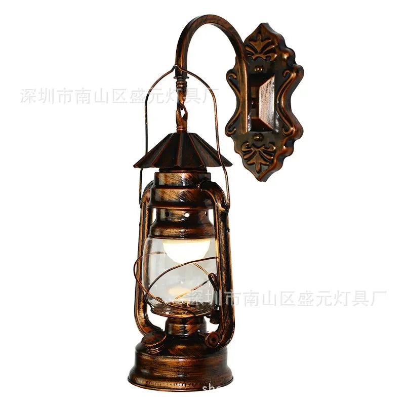Vintage LED Wall Lamp Barn Lantern Retro Wall Light European Antique Style