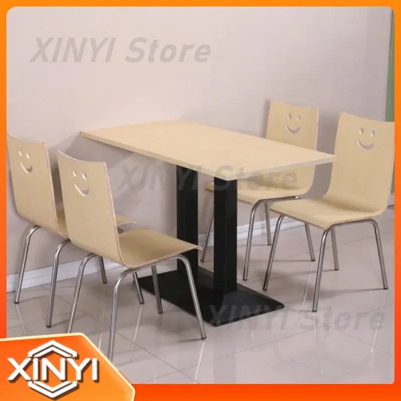 For Fast Food Restaurant Dining Table and Chair Set for Breakfast Snack Burger Milk Tea Shop High End Catering Staff Canteen