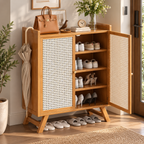 Modern multi-layer shoe rack cabinet with dustproof design, practical entryway shoe storage and organizer for home hallway