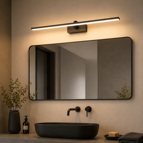 Modern LED bathroom mirror wall light, aluminum vanity light, makeup mirror lamp, three-color LED wall lighting fixture for bathroom, bedroom and dressing area