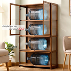 Bookshelf Solid Wood Floor to Ceiling Bookcase with Multi Tier Storage Shelves for Living Room Home Office Bedroom Display Cabinet