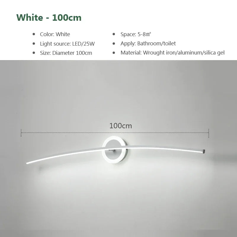 Led Bathroom Light Mirror Wall Lamp Home Decor Wall Mount Light Fixture Modern Wall Lamps for Living Room Bedroom Hotel Bar Cafe