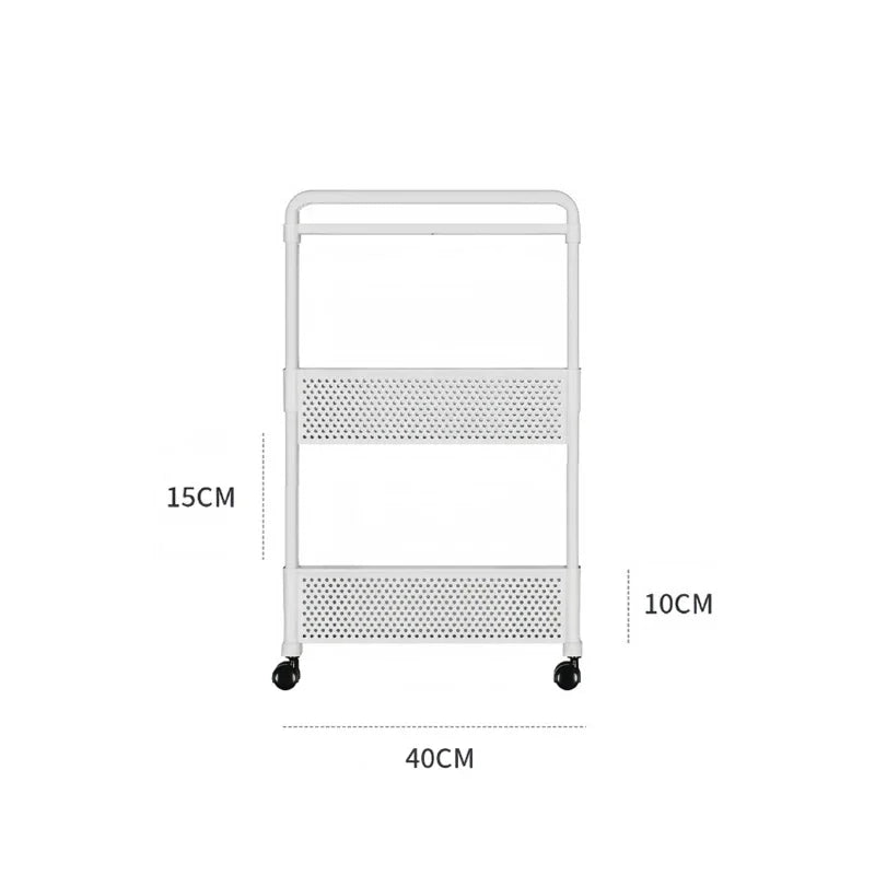 Mobile Shelf with Wheels Narrow Gap Trolley Multi-Layers Storage Rack Kitchen Bathroom 2/3/4 Tiers Storage Trolley Rolling Cart
