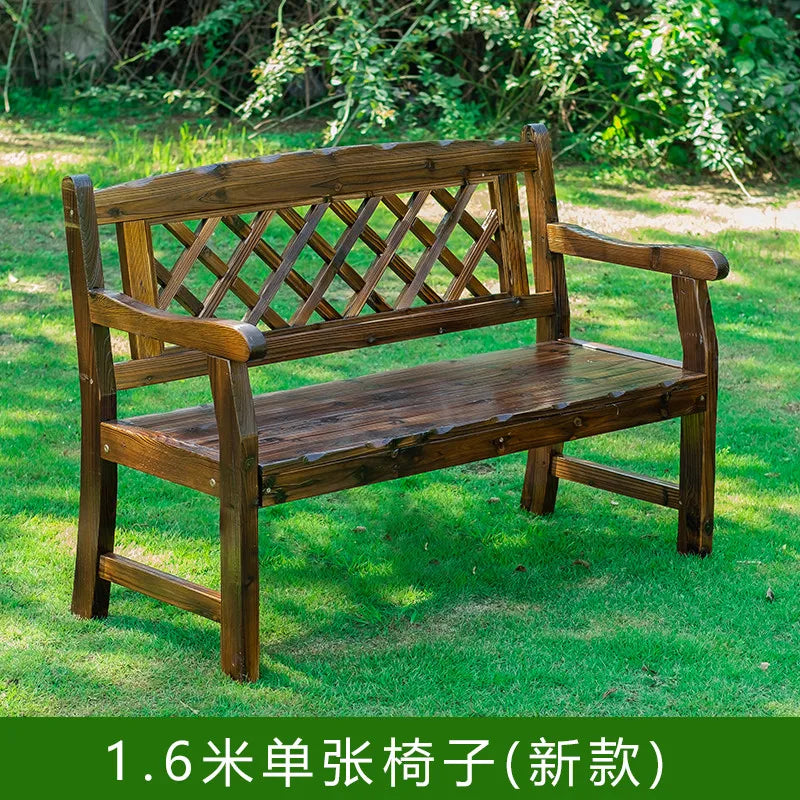 Outdoor Courtyard Anticorrosive Solid Wood Tables and Chairs Outdoor Open-Air Balcony Garden Waterproof and Sunscreen Leisure Ta