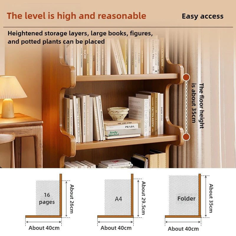 Bookshelf Shelf Floor-To-Ceiling Bookcase Simple Living Room Locker Integrated Wall Multi-Layer Home Storage Display Cabinet