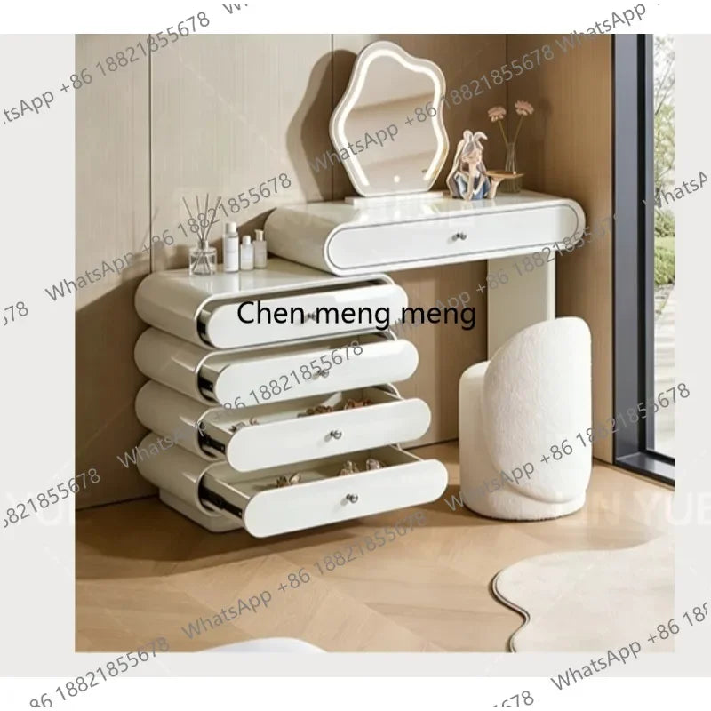 M45 Dresser, Chest, Integrated Italian Light Luxury Bedroom, Retractable Cream Style Small Makeup Table