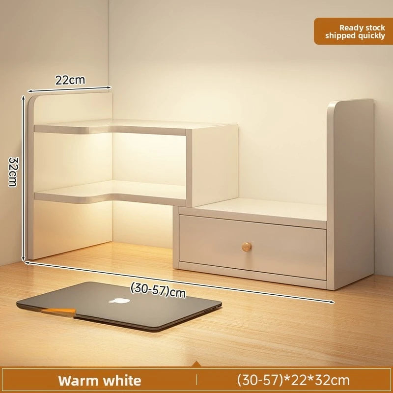 Bookshelf Desktop Shelf Multi-Layer Telescopic Office Desk Small Desk Storage Simple Bookcase