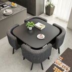 Customer High Quality Luxury Dining Room Set with Wood Stone Table and Chair Smokeless Barbecue Restaurant Furniture