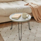 Foldable Plastic Sofa Side Table with Steel Legs Modern Lightweight Side Table Living Room Durable Indoor Outdoor Coffee Tables