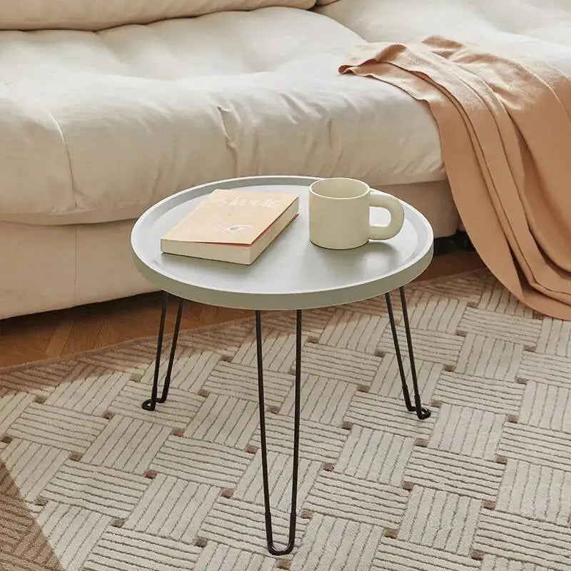 Foldable Plastic Sofa Side Table with Steel Legs Modern Lightweight Side Table Living Room Durable Indoor Outdoor Coffee Tables