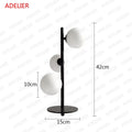 White Glass Ball Table Lamps Creative Bedroom Bedside Desk Lamp Iron Gold LED Lighting Fixture