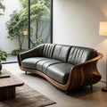 Grey Design New Chinese Style Solid Wood Living Room Sofas Armchairs Relax Sofa Living Room High-End Minimalist Home Furniture