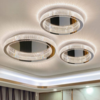 3 luxury crystal LED flush mount ceiling lights in silver color