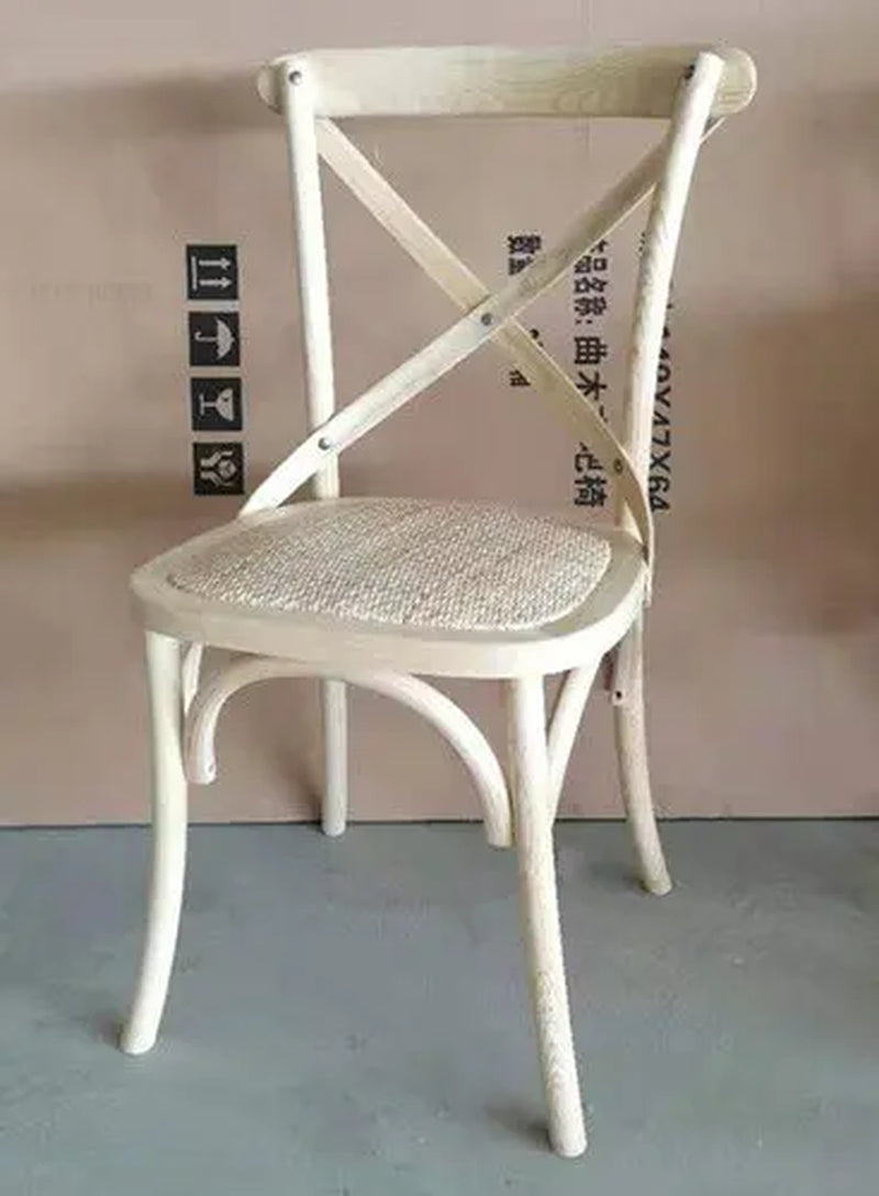 Nordic Retro Solid Wood Dining Chair Restaurant Furniture Simple Dining Chair American Homestay Casual Creative Back Chairs B R