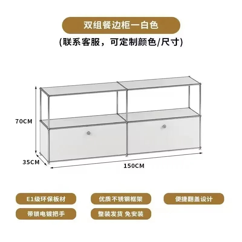 Living Room Cabinet Sideboards Coffee Table Tv Stand Storage Cabinet Corner Metal Storage Display Customizable Modular Furniture