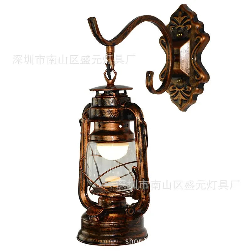 Vintage LED Wall Lamp Barn Lantern Retro Wall Light European Antique Style