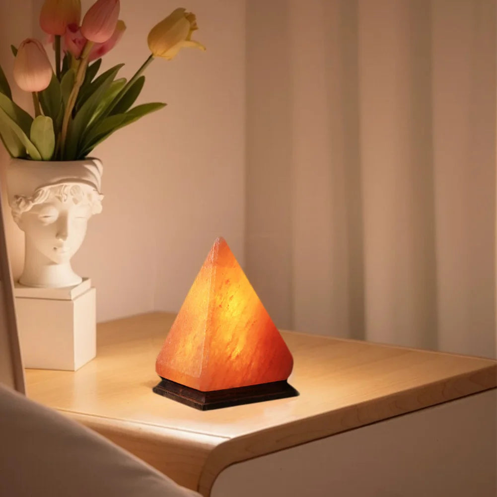 Himalayan Salt Lamp LED Night Light with Base Crystal Salt Rock Lamp LED Atmosphere Lamp Home Bedroom Decoration