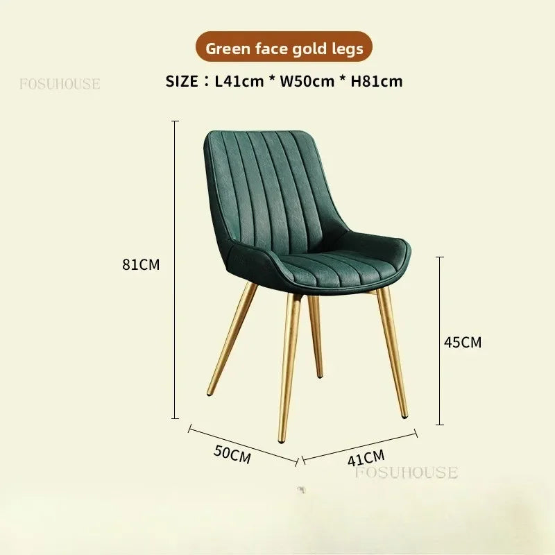 Modern Minimalist Backrest Dining Chairs Nordic Home Restaurant Furniture Light Luxury Leather Dressing Chair