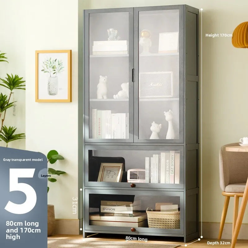 Bookshelf Shelf Floor-To-Ceiling Bookcase Reading Shelf Living Room Multi-Layer Storage Simple Storage Cabinet Solid Wood