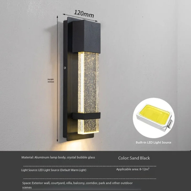 New Simple LED Outdoor Waterproof Wall Lamp Balcony Corridor Road Lamp Courtyard Villa Induction Lamp