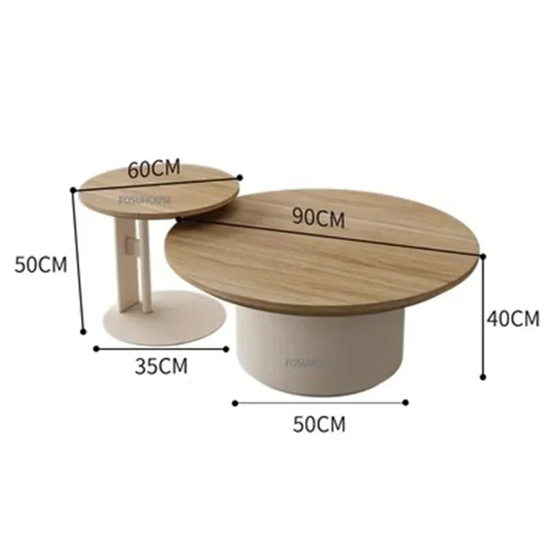 Nordic Solid Wood Coffee Table, Modern Designer Small Apartment Living Room Hotel Combination round Side Table, Minimalist