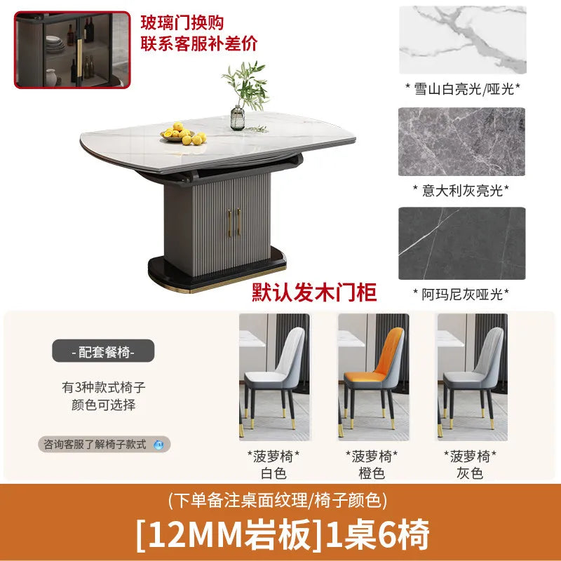 Luxury Modern Dining Table Coffee Restaurant Kitchen Marble Chairs Dining Table Nordic Lounge Mesas De Jantar Salon Furniture