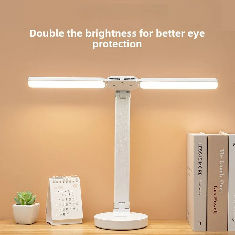 LED Desk Lamp 3 Levels Dimmable Touch Night Light USB Rechargeable Eye Protection Foldable Table Lamp for Bedroom Bedside Readin