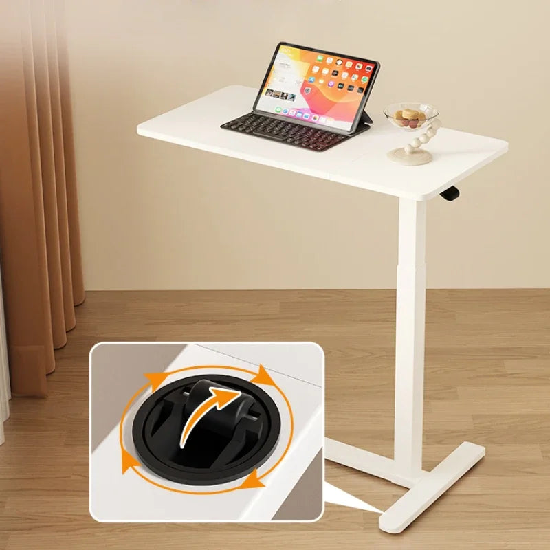 Air-Powered Lifting Bed Side Computer Desk Home Bedroom Simple Student Writing Desk Mobile Sofa Folding Desk Office Furniture
