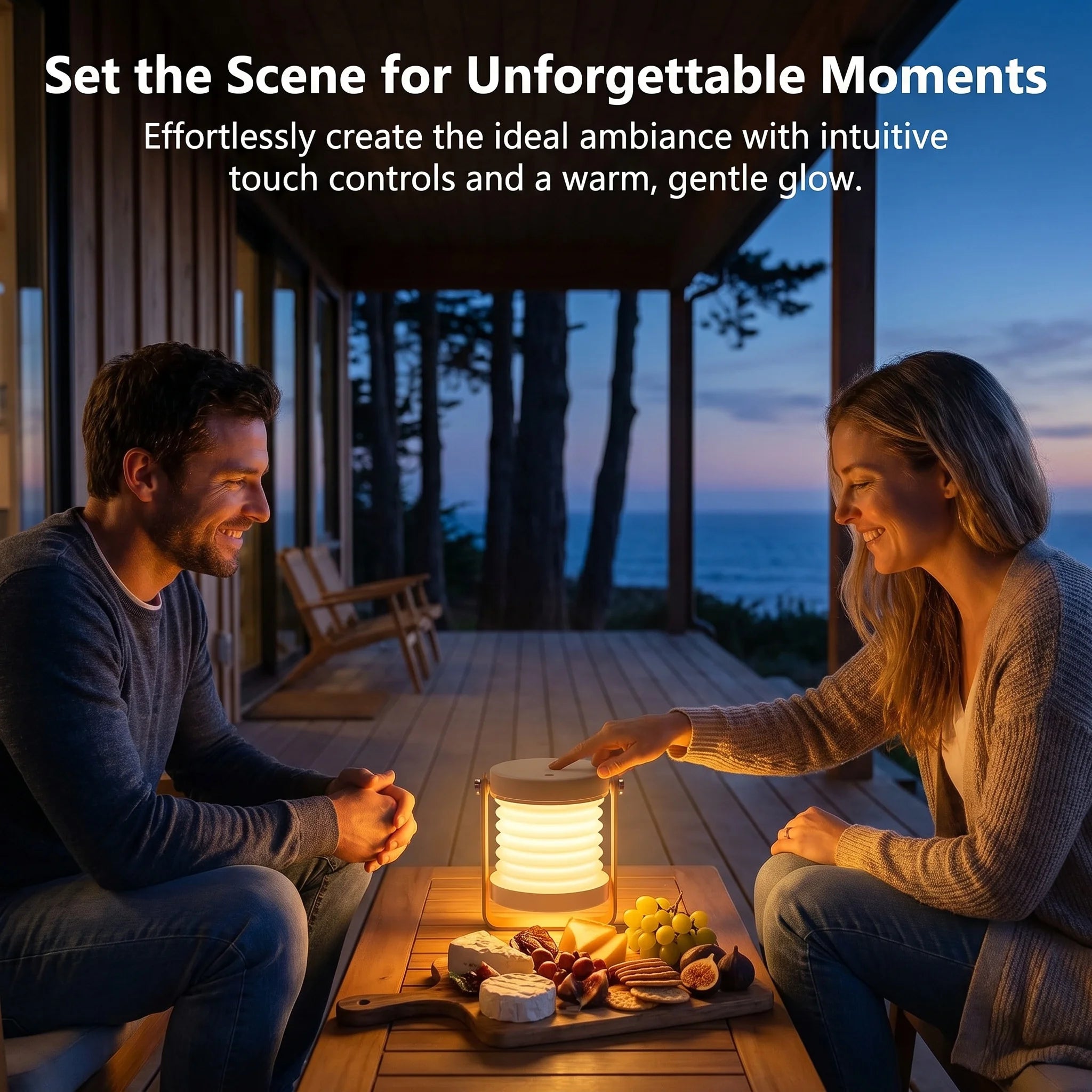 Telescopic Hanging Lantern Table Light, Portable Folding Desk Handheld Lamp, Dimmable Bedside Reading Camping Night Light